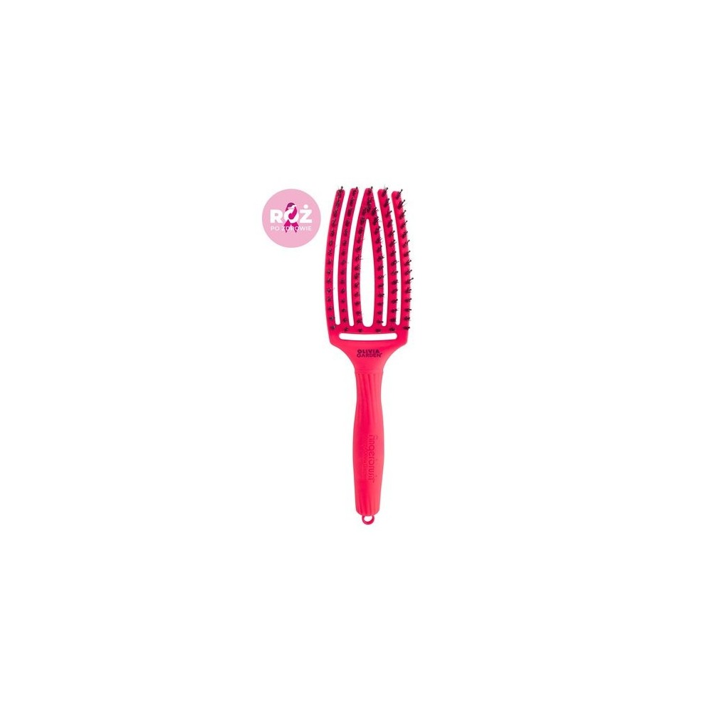Olivia Garden Szczotka do modelowania Fingerbrush Amazonki Neon Pink, Edycja limitowana!