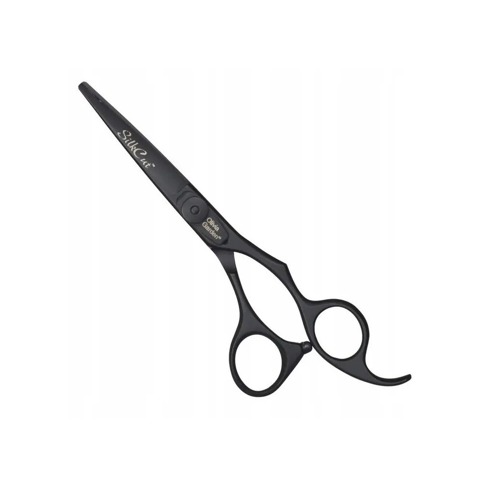 Olivia Garden Silkcut PRO, nożyczki fryzjerskie Black Matt 5.75" lewe