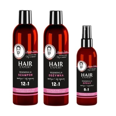 Zestaw do pielęgnacji włosów Hair Expert: Szampon + odżywka + spray