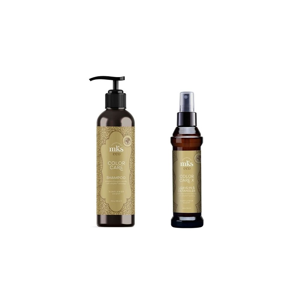 MKS Eco Zestaw do włosów farbowanych: szampon 296ml + odżywka w sprayu detangle Leave-in 118ml