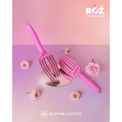 Olivia Garden Szczotka do włosów Fingerbrush Bright Pink, Amazonki 2