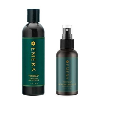 Zestaw kosmetyków Emera CBD: szampon 296 ml + Spray ułatwiający rozczesywanie 118 ml