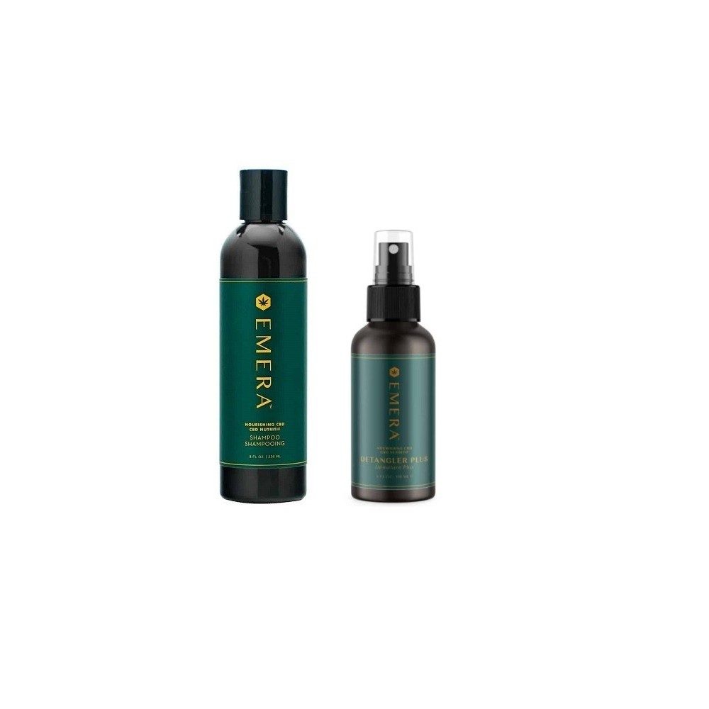 Zestaw kosmetyków Emera CBD: szampon 296 ml + Spray ułatwiający rozczesywanie 118 ml