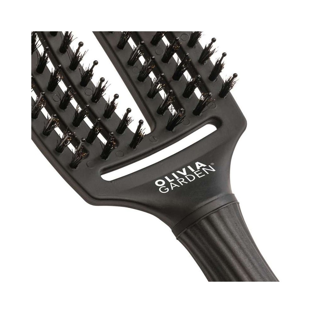 Olivia Garden Fingerbrush Full Black Medium, Szczotka do rozczesywania włosów suchych i mokrych