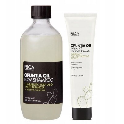 Rica Opuntia oil, zestaw do regeneracji włosów szampon + intensywna maska