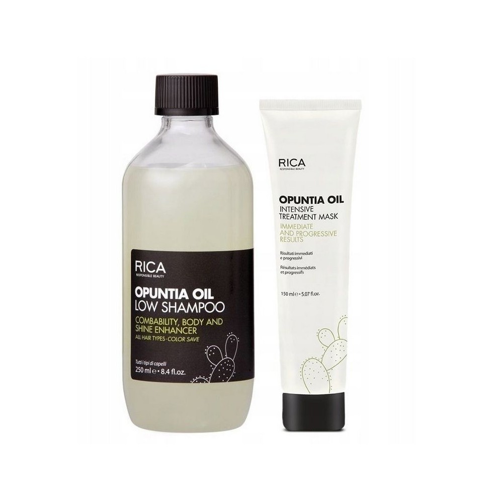 Rica Opuntia oil, zestaw do regeneracji włosów szampon + intensywna maska