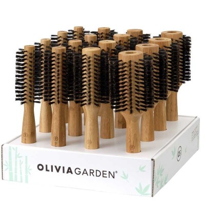 Olivia Garden Bamboo Touch Blowout Boar, display, zestaw szczotek 16 sztuk