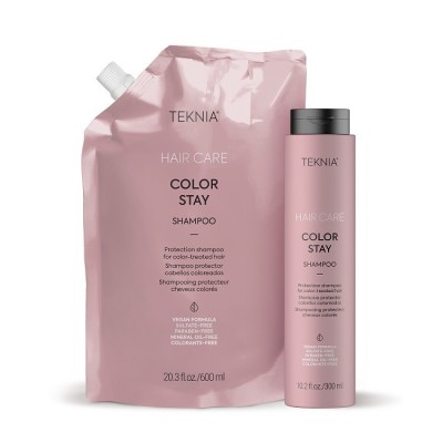 Lakme Teknia szampon COLOR STAY, szampon do włosów farbowanych 600ml, opakowanie Refill