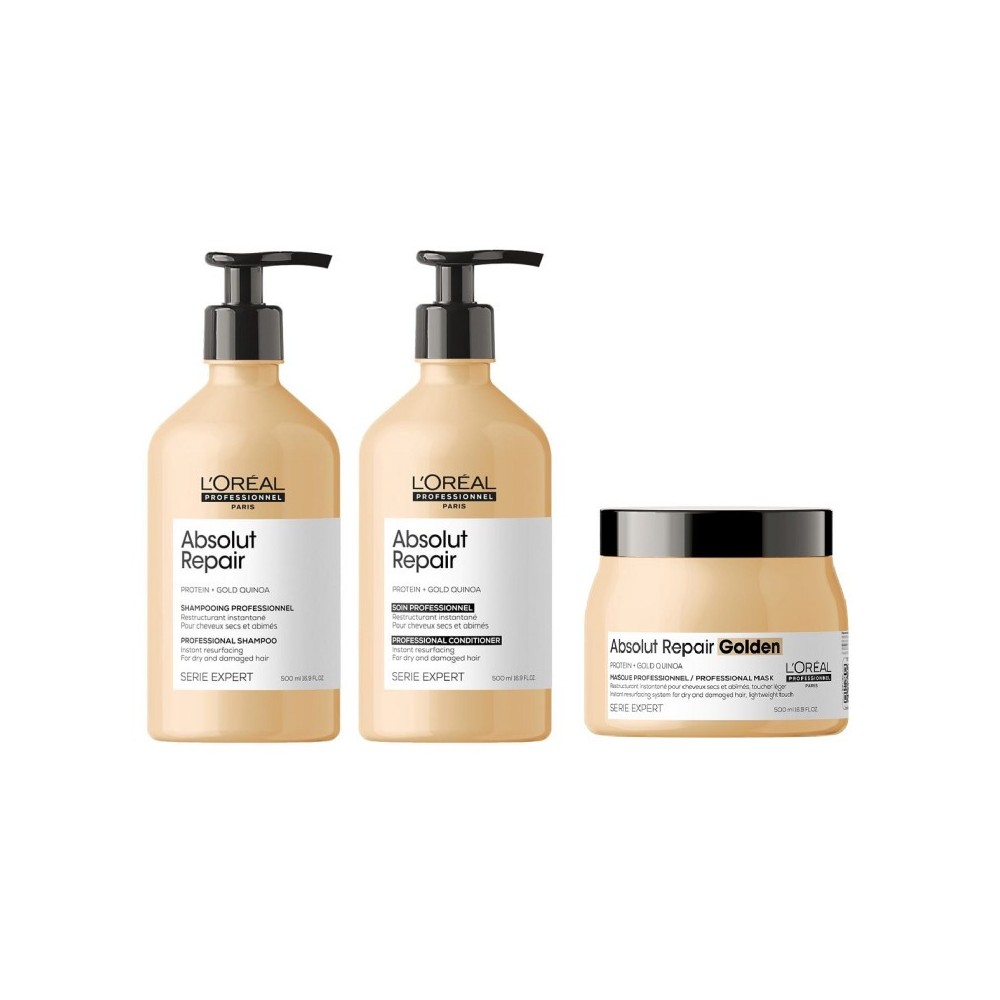 LOREAL SERIE EXPERT zestaw do włosów Absolut Repair 3x500ml : szampon + odżywka + maska