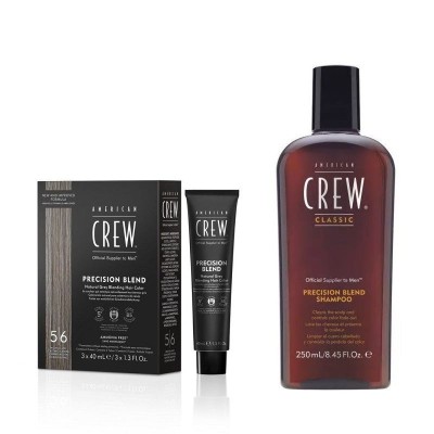 Zestaw do odsiwiania włosów: American Crew Precision Blend 5-6 Medium Ash + szampon po zabiegu repigmentacji 250ml