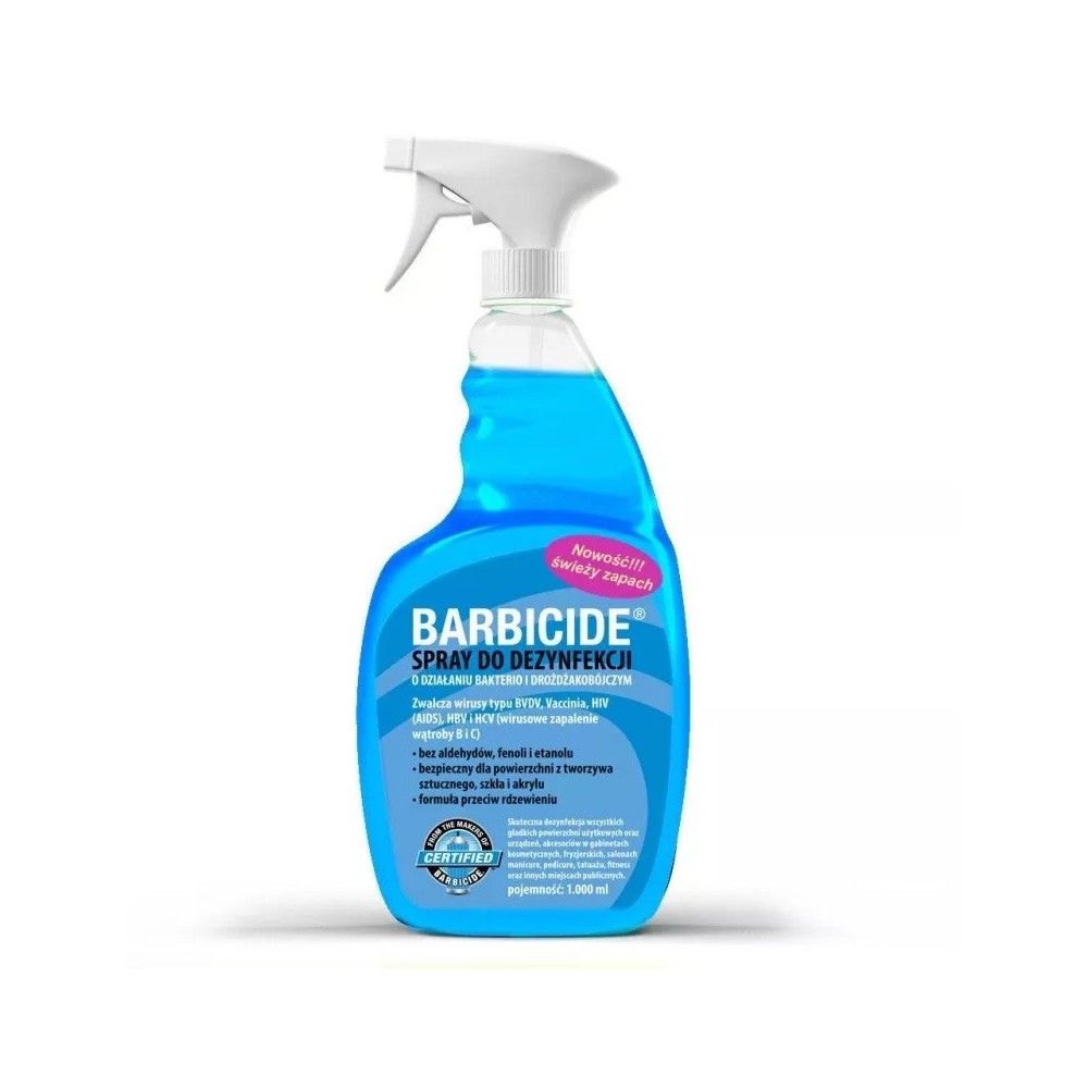 Barbicide spray do dezynfekcji powierzchni oraz urządzeń i akcesoriów w salonach fryzjerskich 1000 ml