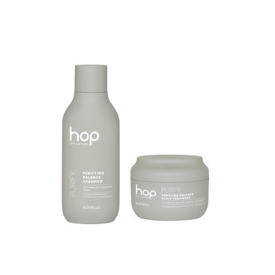 Zestaw Montibello HOP Purifying, oczyszczający, szampon + kuracja oczyszczająca i złuszczająca do skóry głowy