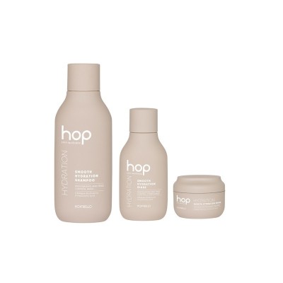 Montibello HOP Smooth Hydration, zestaw nawilżający do włosów suchych i puszących się, szampon + odżywka + maska