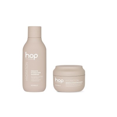 Montibello HOP Smooth Hydration, zestaw nawilżający do włosów suchych i puszących się, szampon + maska
