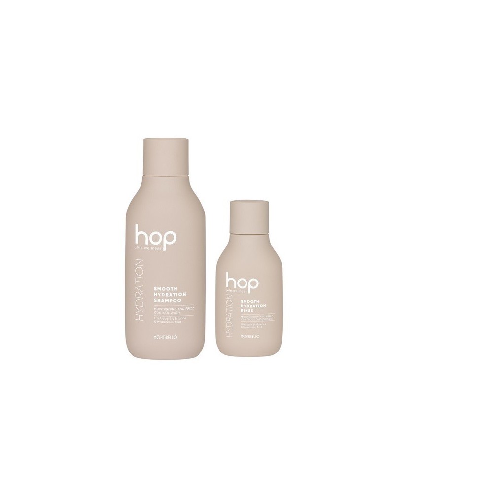Montibello HOP Smooth Hydration, zestaw nawilżający do włosów suchych i puszących się, szampon + odżywka