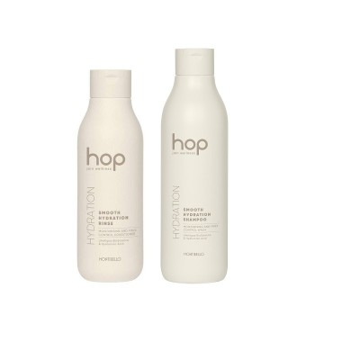 Montibello HOP Smooth Hydration, duży zestaw nawilżający do włosów suchych i puszących się, szampon + odżywka