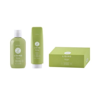 Kemon Liding Energy, zestaw do włosów wypadających: szampon 250 ml, odżywka 200 ml, ampułki 12x6ml
