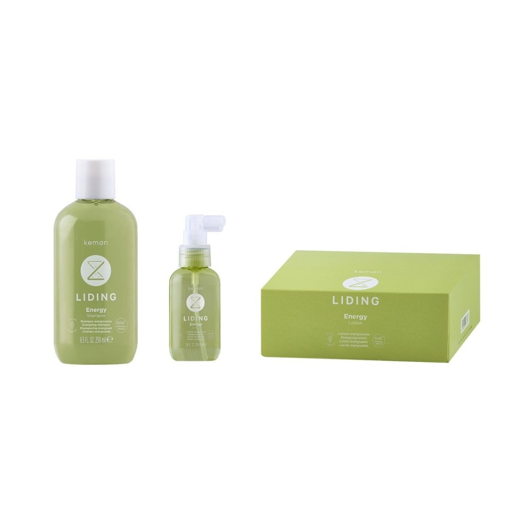 Kemon Liding Energy, zestaw do włosów wypadających: szampon 250 ml, lotion 100 ml, ampułki 12x6ml