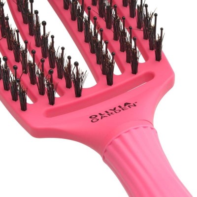 Szczotka Olivia Garden FingerBrush Combo Hot Pink, Medium, do rozczesywania włosów różowa, zoom