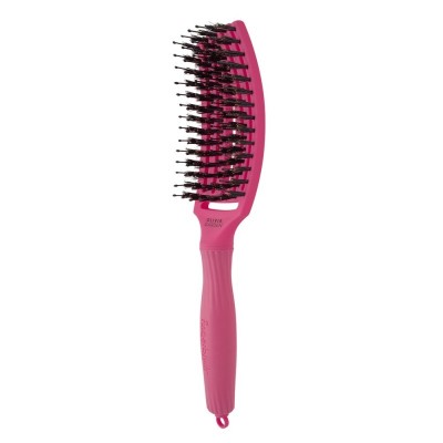 Szczotka Olivia Garden FingerBrush Combo Hot Pink, Medium, do rozczesywania włosów różowa, profil