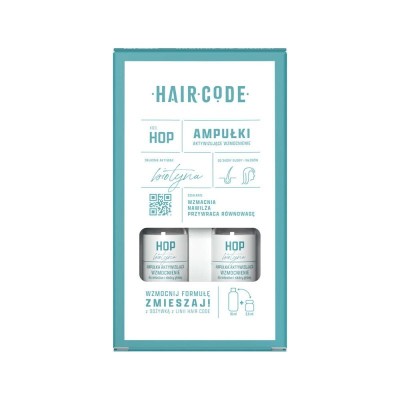 Ampułki Hair Code HOP z biotyną do włosów osłabionych, cienkich, przerzedzonych oraz suchej skóry głowy, 4x5 ml