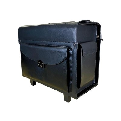 Kufer fryzjerski skórzany, walizka na kółkach BOX 40x22x46 cm