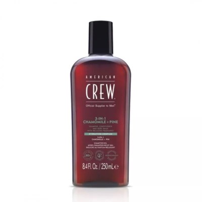 American Crew Chamomile & Pine 3w1, szampon, odżywka i żel pod prysznic o zapachu rumianku i sosny 250 ml