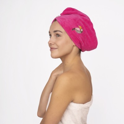 Turban na włosy różowy z tukanem, SOXO