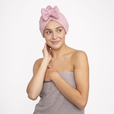 Turban na włosy różowy z kokardą, MoMo Way
