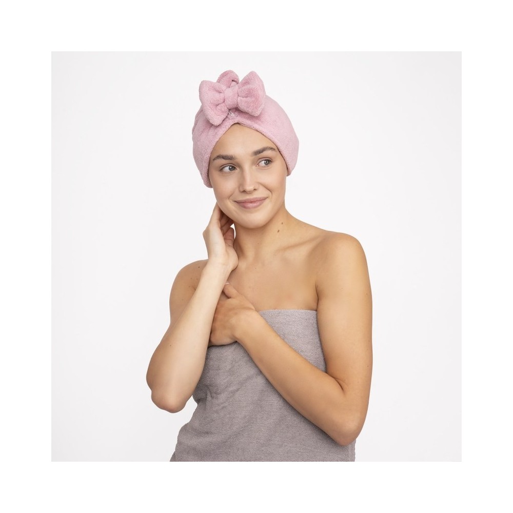 Turban na włosy różowy z kokardą, MoMo Way