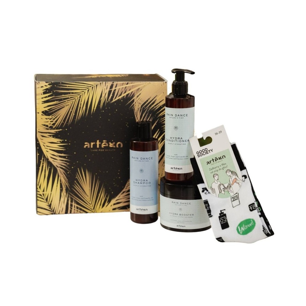 ARTEGO zestaw kosmetyków: szampon 250 ml + odżywka 250 ml + maska 250 ml + skarpetki RAIN DANCE