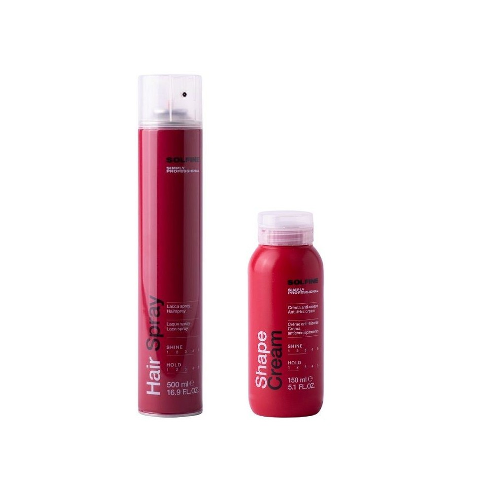Zestaw do stylizacji Solfine: Lakier Hair Spray 500 ml + krem modelujący 150 ml