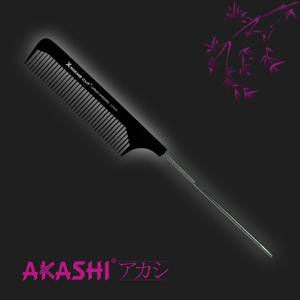 Grzebień Akashi 07939 szpilkowy 230mm Carbon