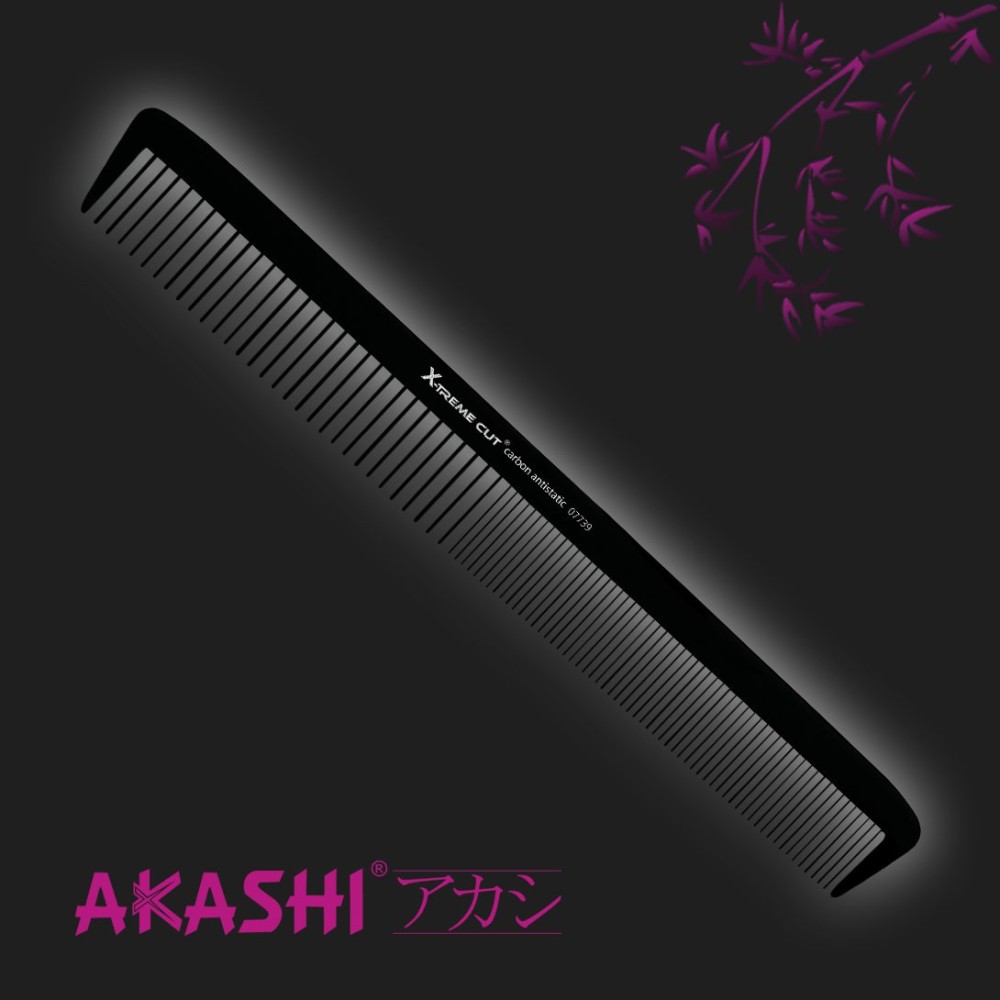Grzebień Akashi 07739 delikatny 218mm Carbon